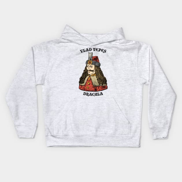 Vlad Tepes Dracula Kids Hoodie by FZ ILLUSTRATIONS